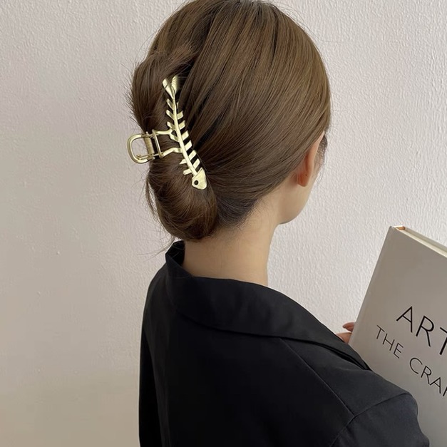 金色魚骨夾 11CM
