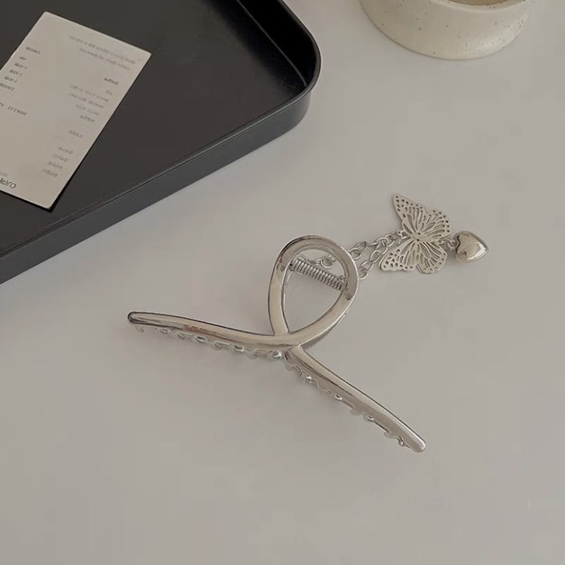 銀色交叉吊墜夾 11CM