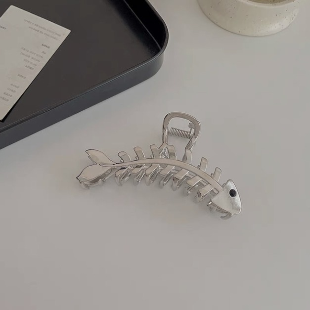 銀色魚骨夾 11CM