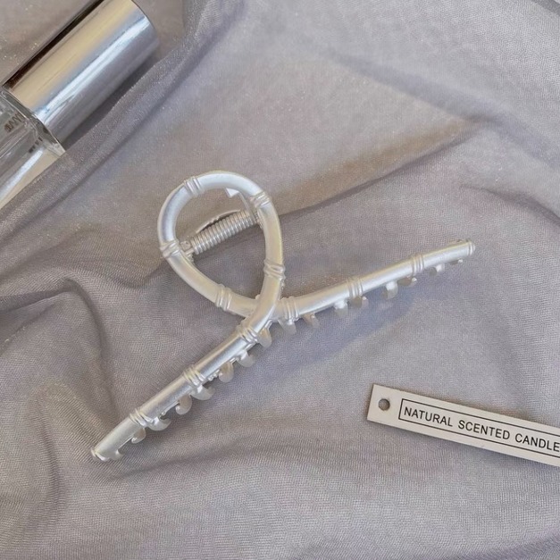 霧銀色交叉夾 11CM