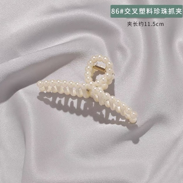 珍珠交叉夾 11.5CM
