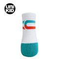 UNI KID 直版止滑【湖水藍線條 12-16CM】萊卡兒童短襪 止滑襪 童襪 0A509K109_4