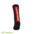 new sport 時尚尖端【黑紅】 筒後LOGO運動長襪(S/M/L)_1