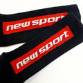 new sport 時尚尖端【黑紅】 筒後LOGO運動長襪(S/M/L)_2