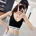 歐美性感撞色V領少女內搭字母吊帶背心_1
