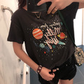 宇宙星空字母印花神秘設計感短袖T恤_2
