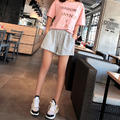 歐美寬鬆百搭休閒運動闊腿側邊條紋短褲_2
