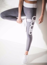 aimn高腰翹臀經典LOGO款-深花灰