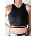 aimn削肩美背長版運動內衣-極緻黑_3
