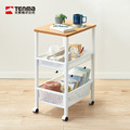 【日本天馬】移動式木質頂板寬型三層收納架