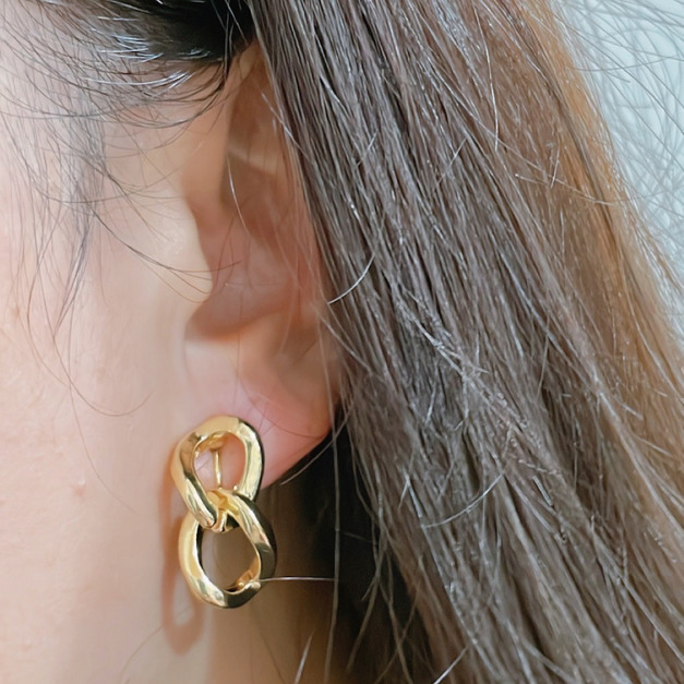 EG-3個性扣環鏈條耳環耳夾【現貨+預購】