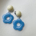 EG-1藍色小花耳環 s925耳針 耳夾【現貨+預購】_1