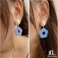 EG-1藍色小花耳環 s925耳針 耳夾【現貨+預購】_3