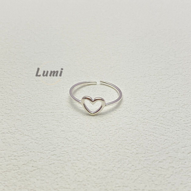 心語微光．純銀鏤空愛心戒指