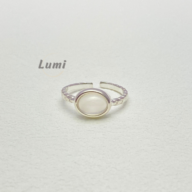 霧光之白．純銀白瑪瑙戒指