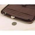 UN1 旅行護照手機牛皮拉鍊長夾 – 巧克力咖啡色 (可加購雷雕刻字)_7
