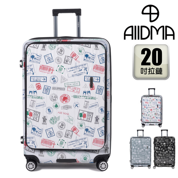 【Alldma鷗德馬】20吋台灣味郵戳-雙開登機箱
