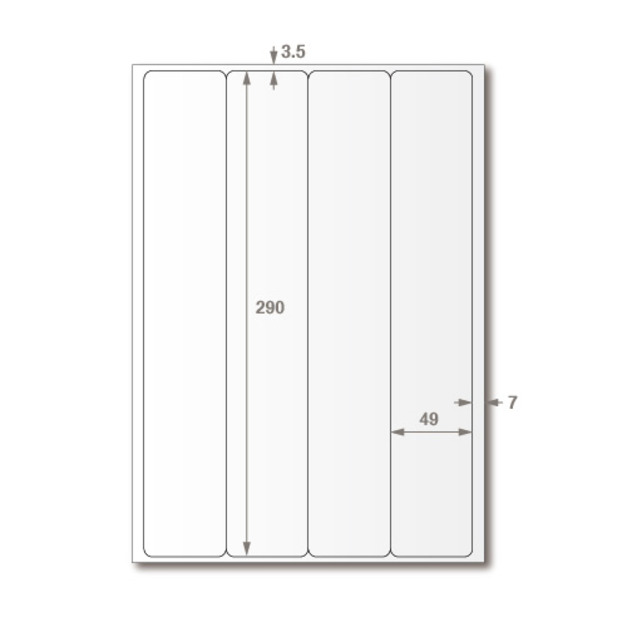 【龍德】三用電腦標籤貼紙 4格 LD-8107 1000張(箱)