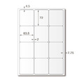 【龍德】三用電腦標籤貼紙 12格 LD-815 105張 (盒)