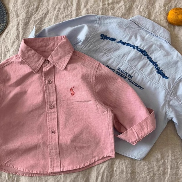 春秋款刺繡文字襯衫單品  3色