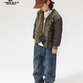 軍綠混拼羊羔毛迷彩鋪棉外套_2