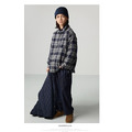 藍黑格紋厚棉襯衫外套｜高質感格紋 韓劇感男孩／女孩 Look_7