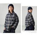 藍黑格紋厚棉襯衫外套｜高質感格紋 韓劇感男孩／女孩 Look_5