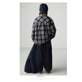 藍黑格紋厚棉襯衫外套｜高質感格紋 韓劇感男孩／女孩 Look_6