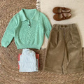 薄荷綠毛衣＋燈芯絨長褲組合 可拆買_6