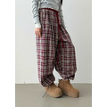 自留款!!復古格紋束腳寬褲｜冬日慵懶時髦首選_4