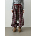 自留款!!復古格紋束腳寬褲｜冬日慵懶時髦首選_8