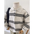 條紋POLO柔軟親膚百搭針織 2色_1