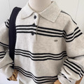 條紋POLO柔軟親膚百搭針織 2色_3