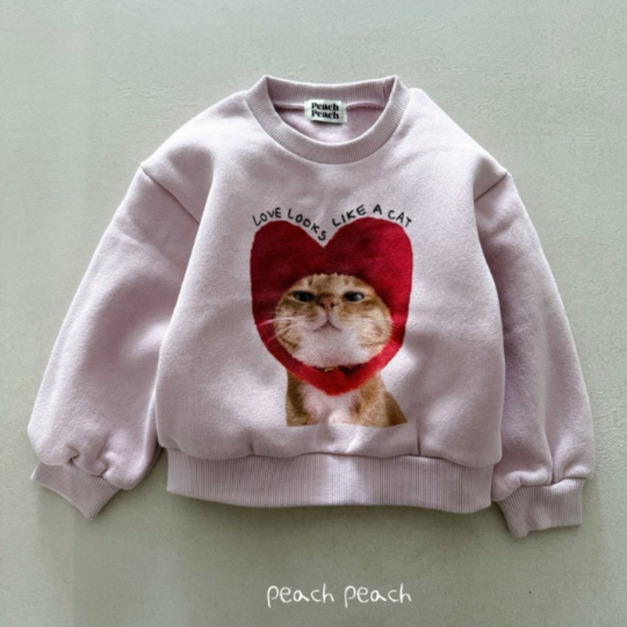 Peach Peach Love Cat 超可愛貓貓厚棉上衣｜  2色 