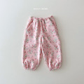 Daily bebe｜馬卡龍粉嫩系滿版印花鬆緊長褲 （4色）_1