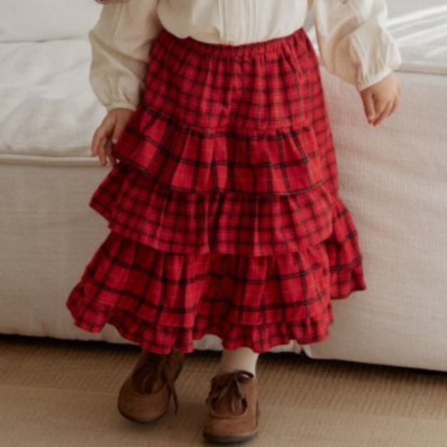 BANANAJ ｜格紋層次蛋糕裙 2色 