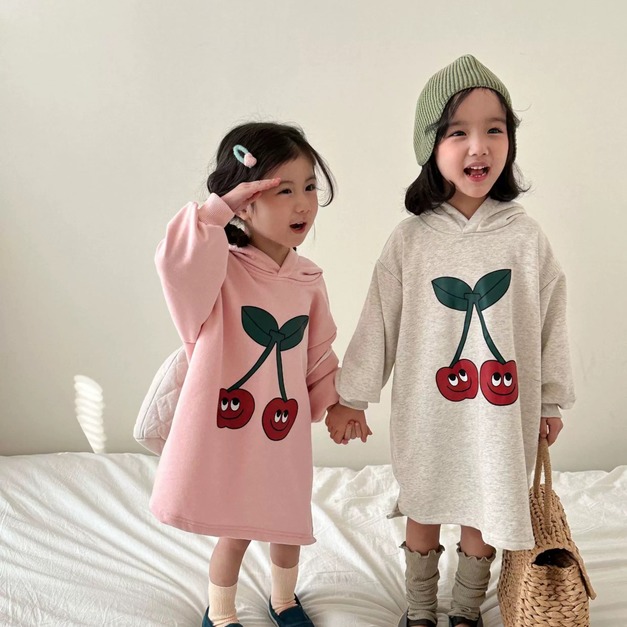 🍒 童趣櫻桃連帽洋裝