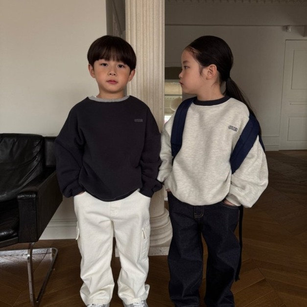 OUR Korea｜拼色補丁圓領TEE   2色