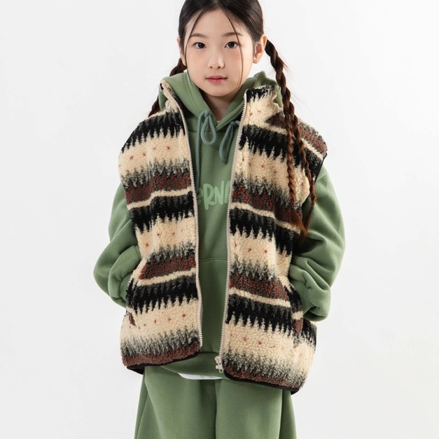 BUCKET LIST  古著風抓絨背心  2色