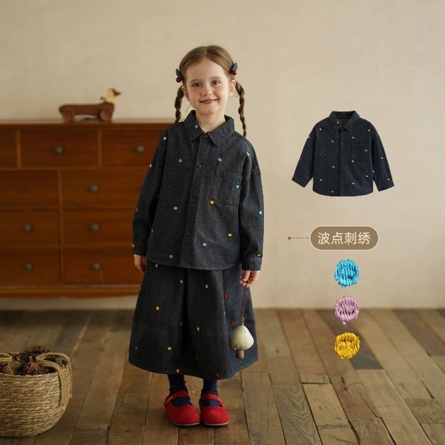 秋冬款牛仔襯衫套裝 可拆買