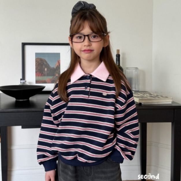 Second moment｜條紋 POLO 上衣  2色