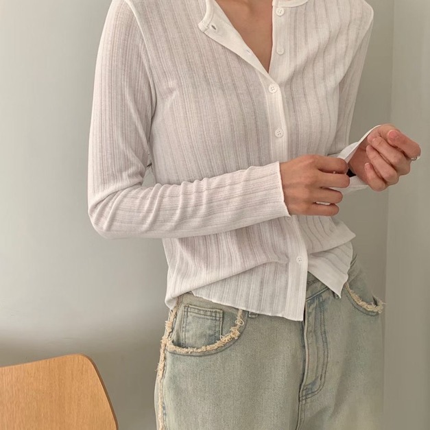 Minimal 線條素色鈕扣上衣 5色