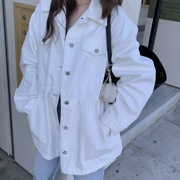 VENIR 春季新款 牛仔工裝休閒收腰外套 2色