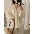 韓系荷葉領綁帶襯衫🤍溫柔上衣 5色