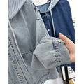 休閒連帽拼接牛仔外套 2色_8