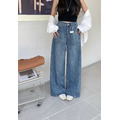 韓系高腰比例神褲 寬版牛仔褲 2色_1