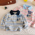 Polo衫條紋長袖上衣 2色_4