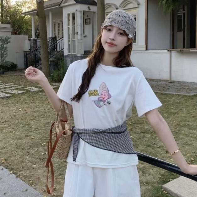 韓系牡蠣寶寶印花短T  4色