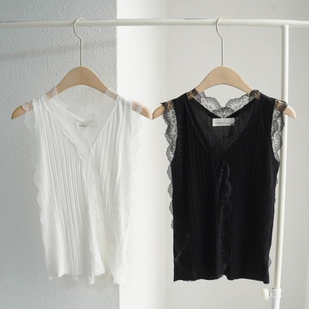 ADO 蕾絲滾邊背心上衣  2色