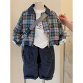 春秋款格紋夾克外套_2